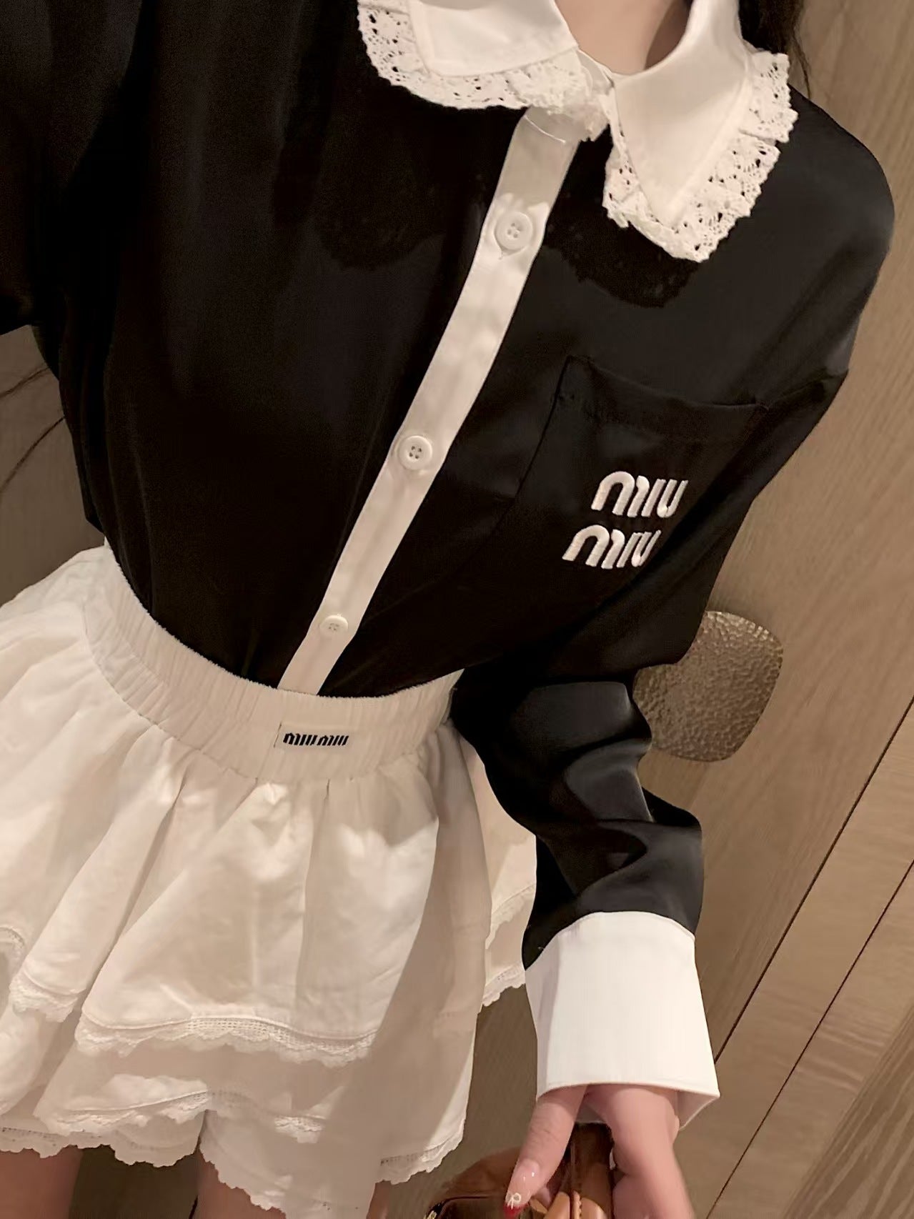 Summer new lace patchwork shirt