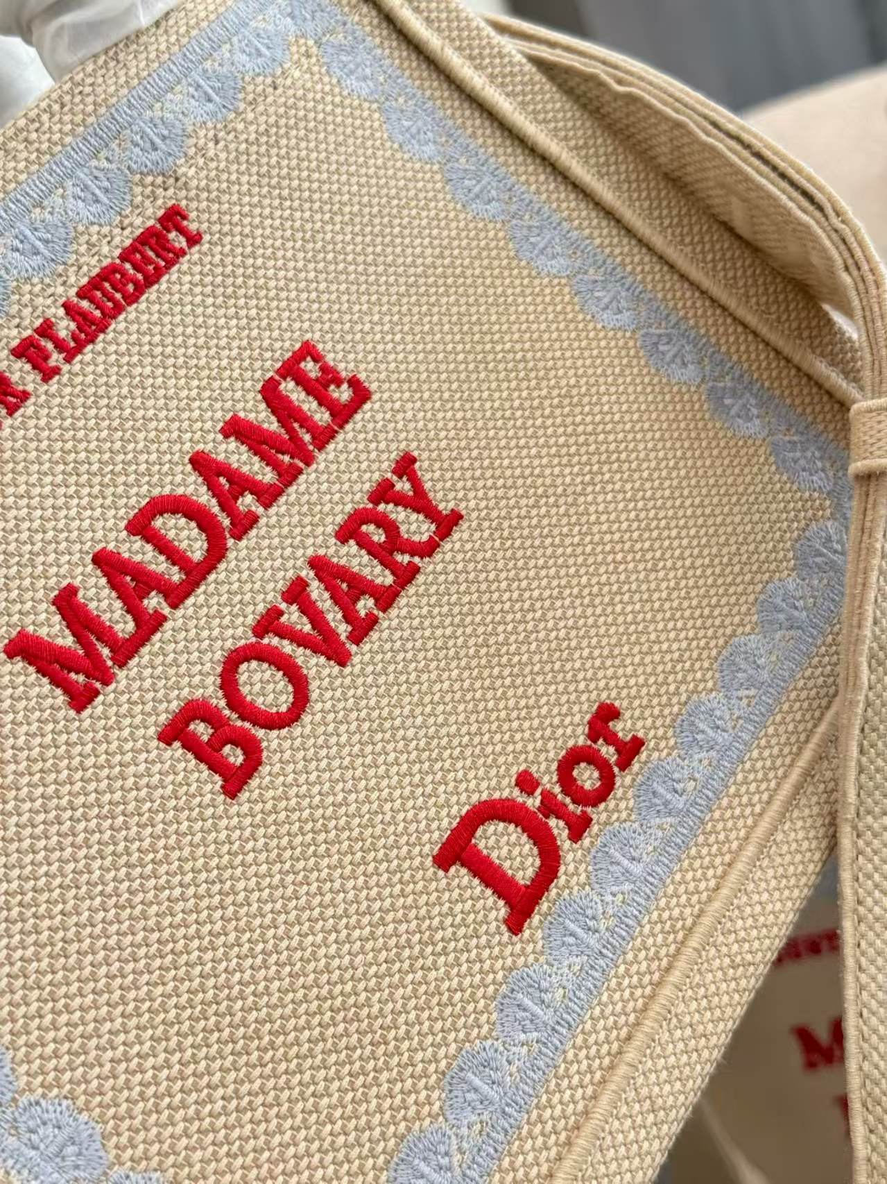 Embroidered Jacquard Letter Tote Bag
