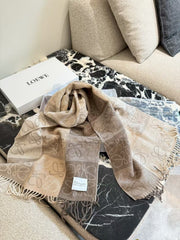 Plaid fringe scarf