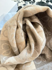 Plaid fringe scarf