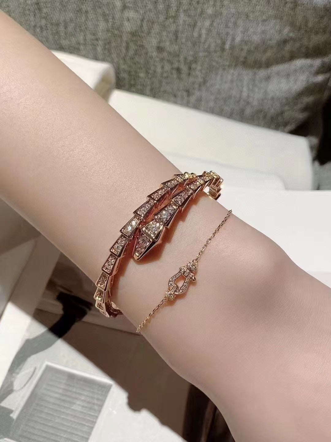 Golden diamond studded wristband