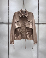 Drawstring windbreaker jacket