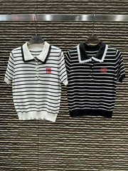 Short sleeved knitted top