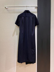 Leather label lace up pleated dress