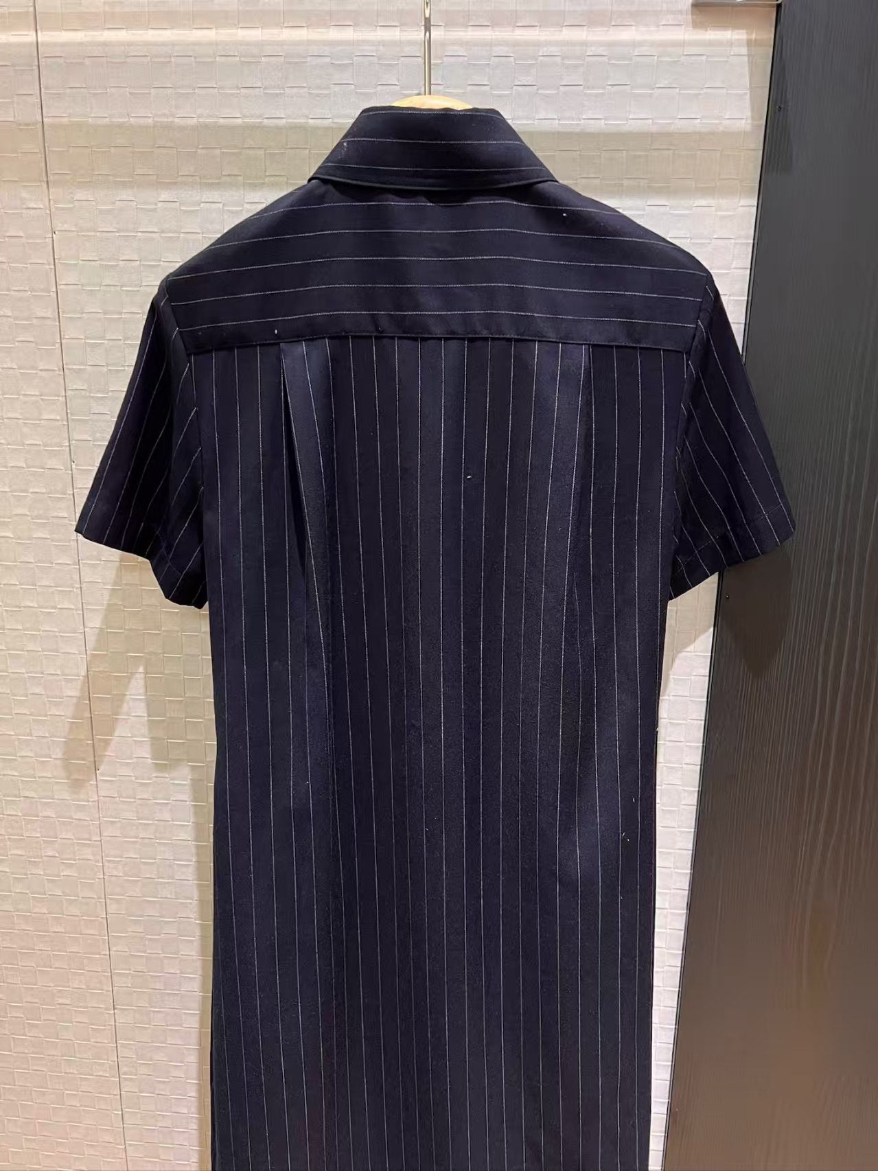 Leather label lace up pleated dress