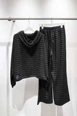 New striped zipper hooded jacket+pants set