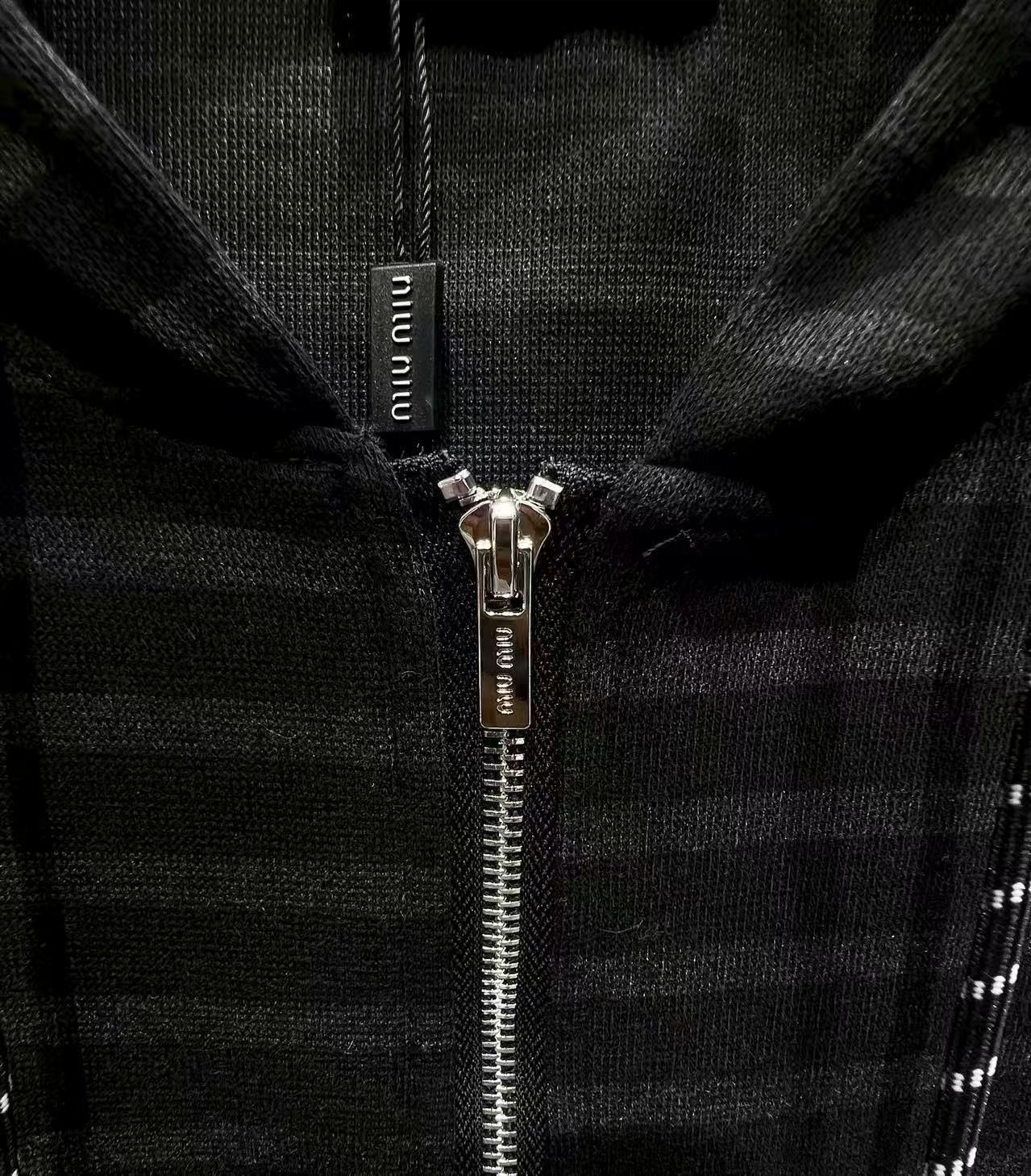 New striped zipper hooded jacket+pants set