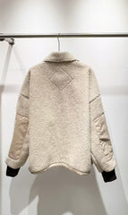 Autumn and winter new lamb wool pullover jacket