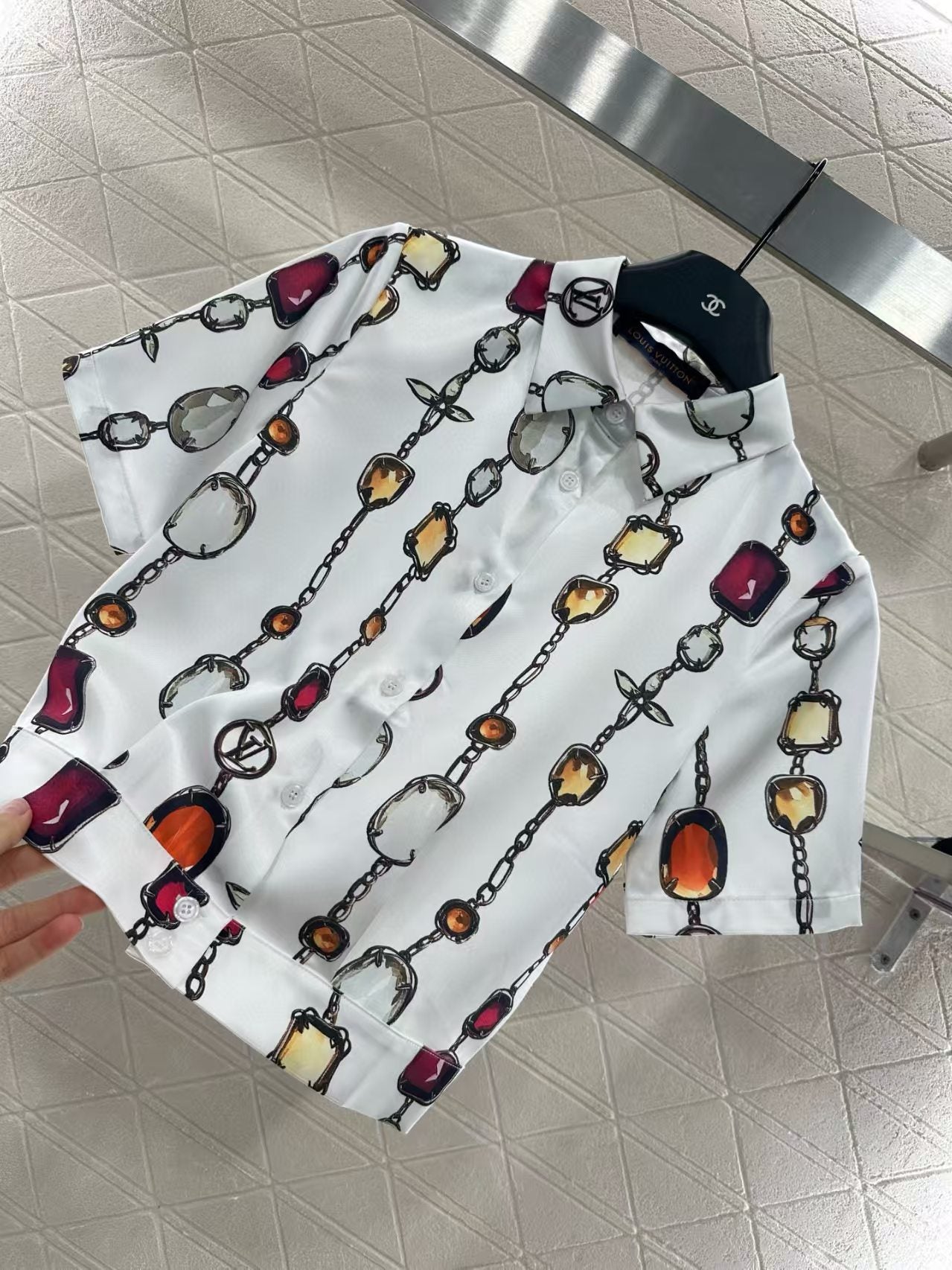 Printed shirt long skirt set