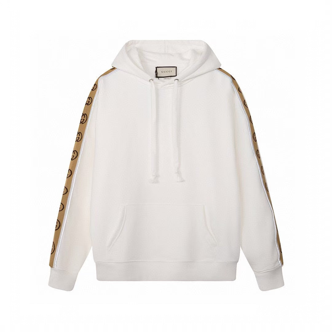 Striped woven flash hoodie sweatshirt,