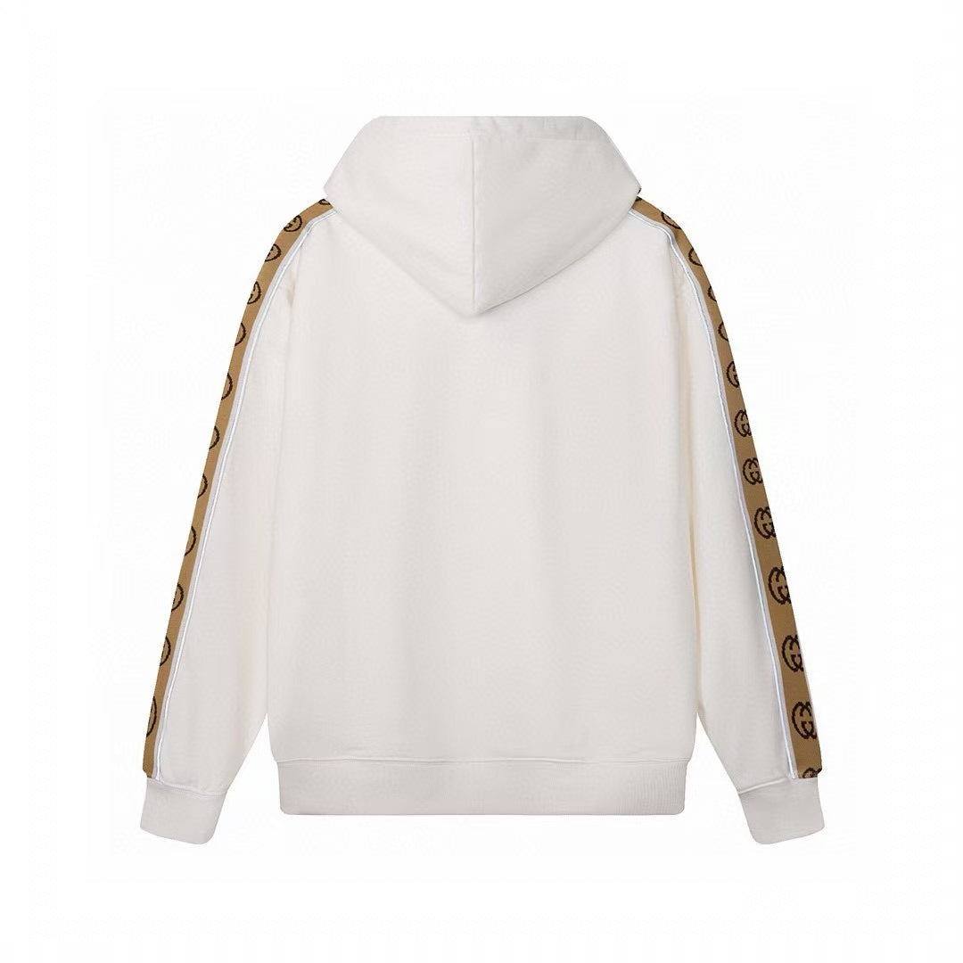 Striped woven flash hoodie sweatshirt,