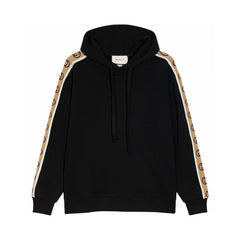 Striped woven flash hoodie sweatshirt,