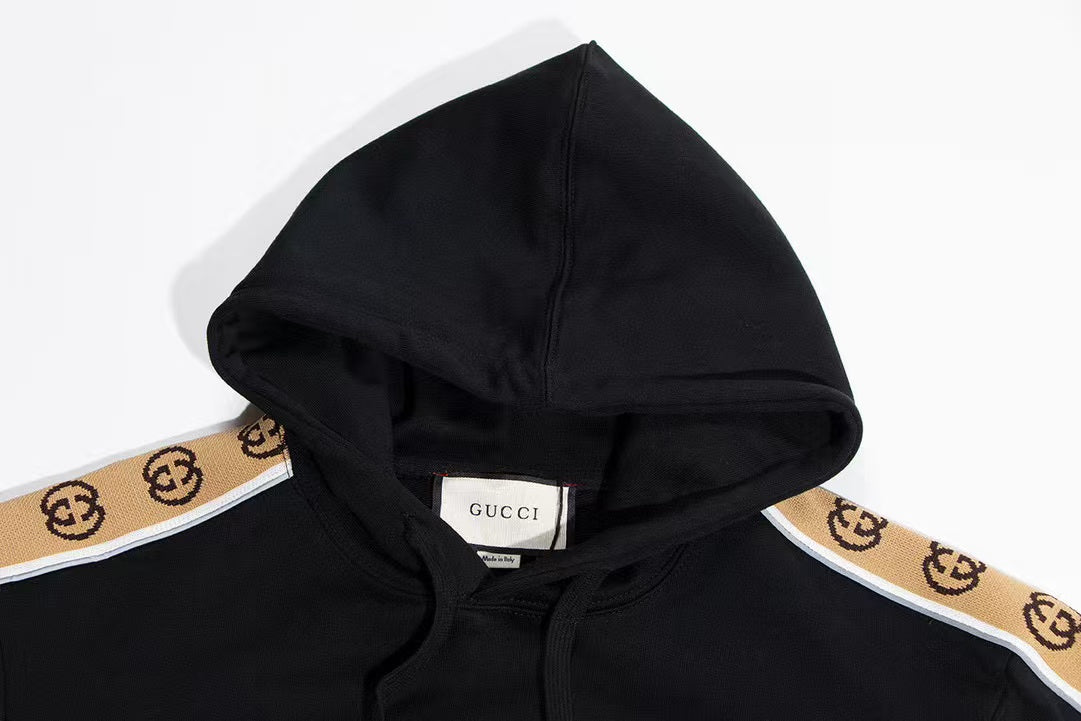 Striped woven flash hoodie sweatshirt,