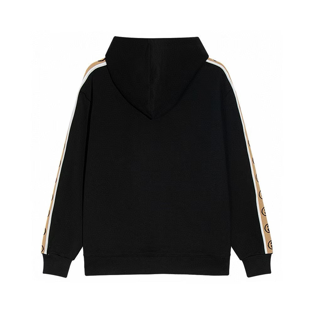 Striped woven flash hoodie sweatshirt,