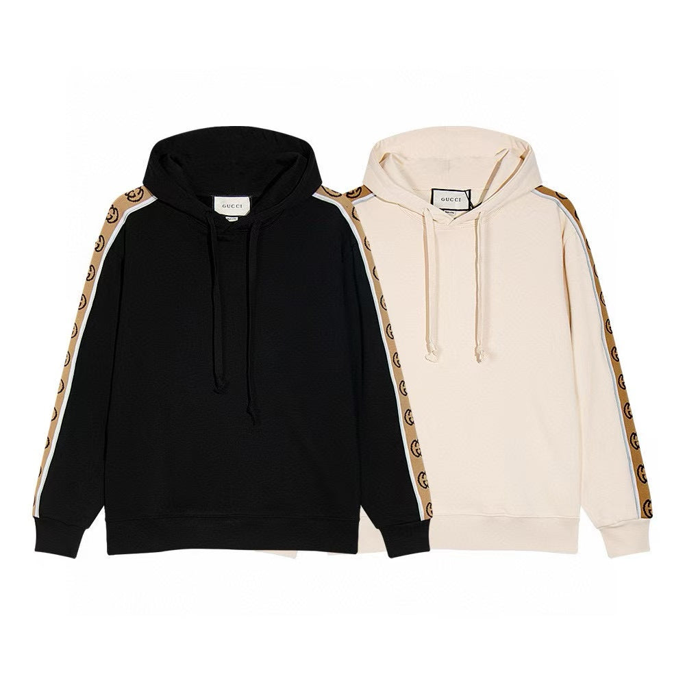 Striped woven flash hoodie sweatshirt,