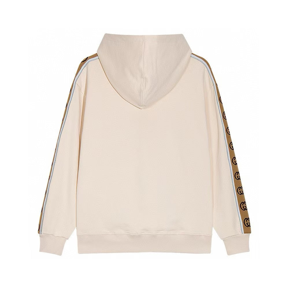 Striped woven flash hoodie sweatshirt,