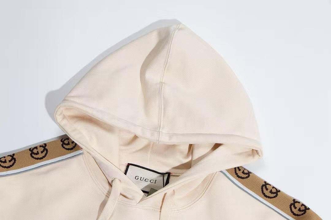 Striped woven flash hoodie sweatshirt,