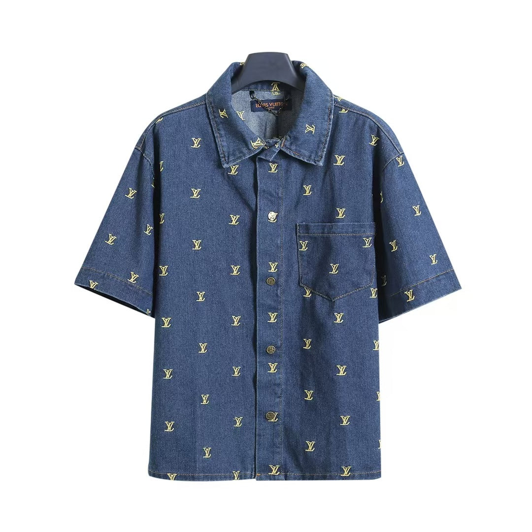 Full embroidered denim suit