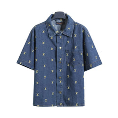Full embroidered denim suit
