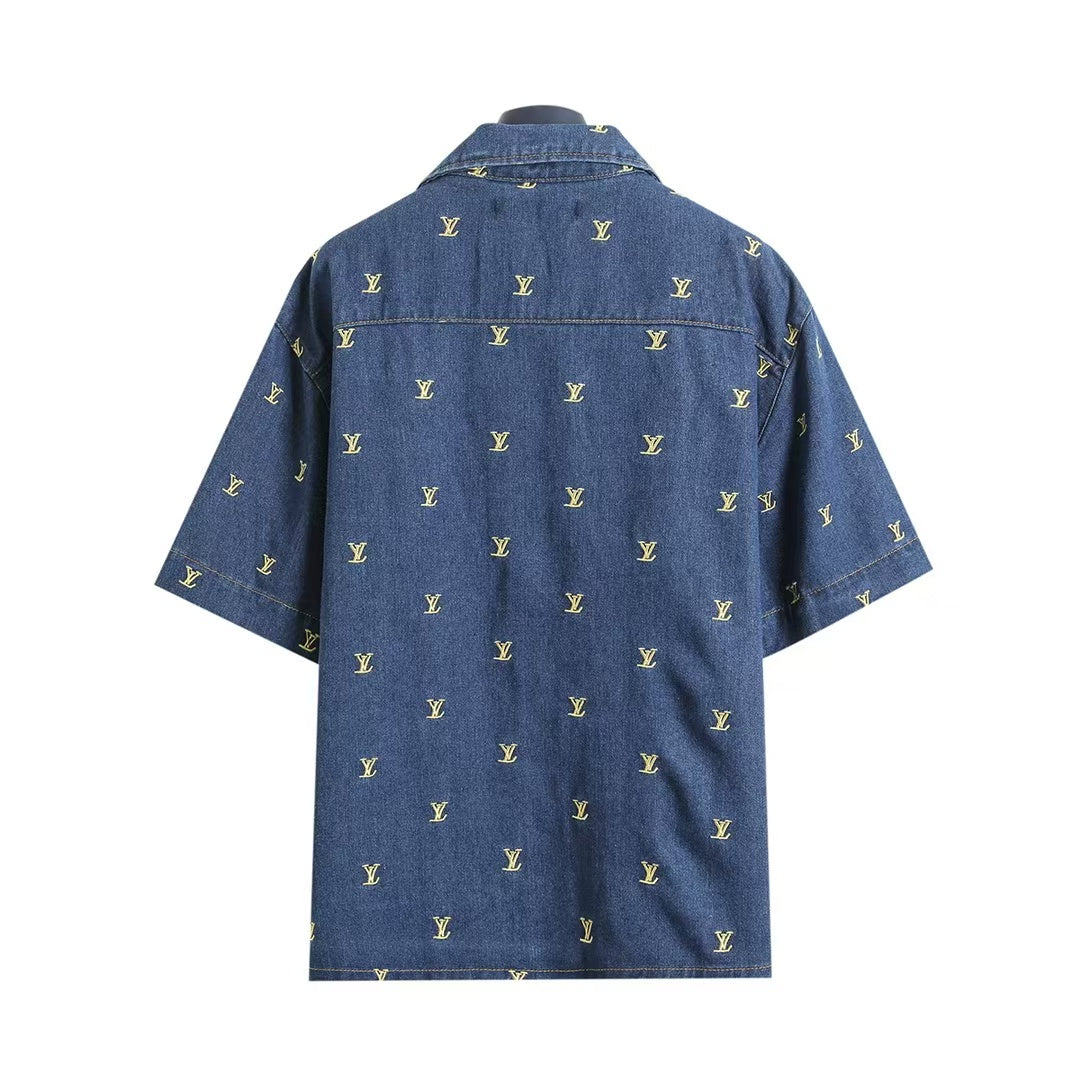 Full embroidered denim suit
