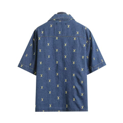 Full embroidered denim suit