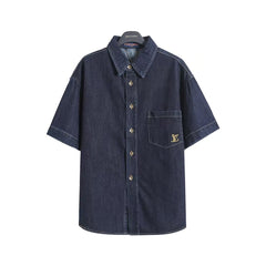 Embroidered denim suit