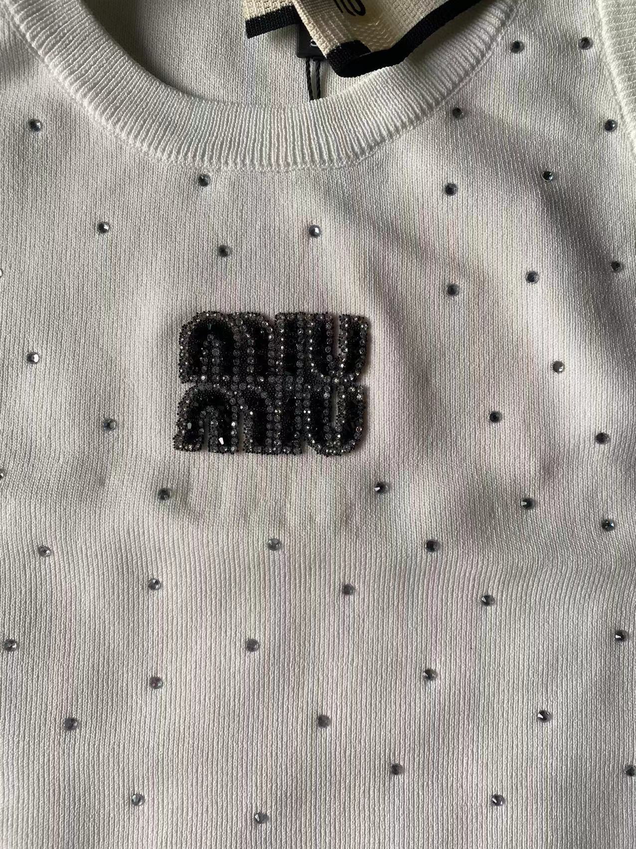 Rhinestone letter knitted vest