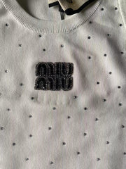 Rhinestone letter knitted vest
