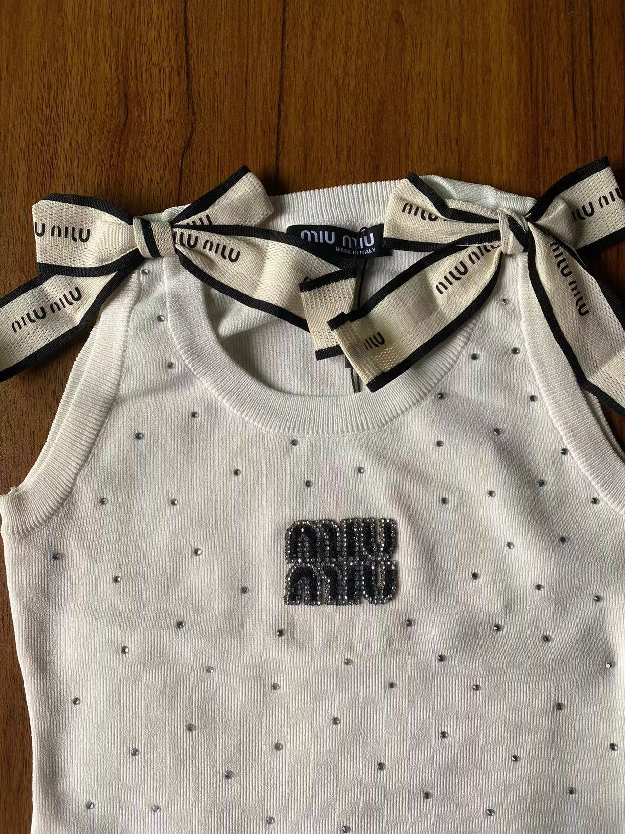 Rhinestone letter knitted vest