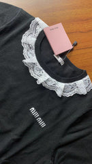 Round neck knitted short sleeved shirt