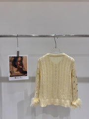Hollow sweater cardigan