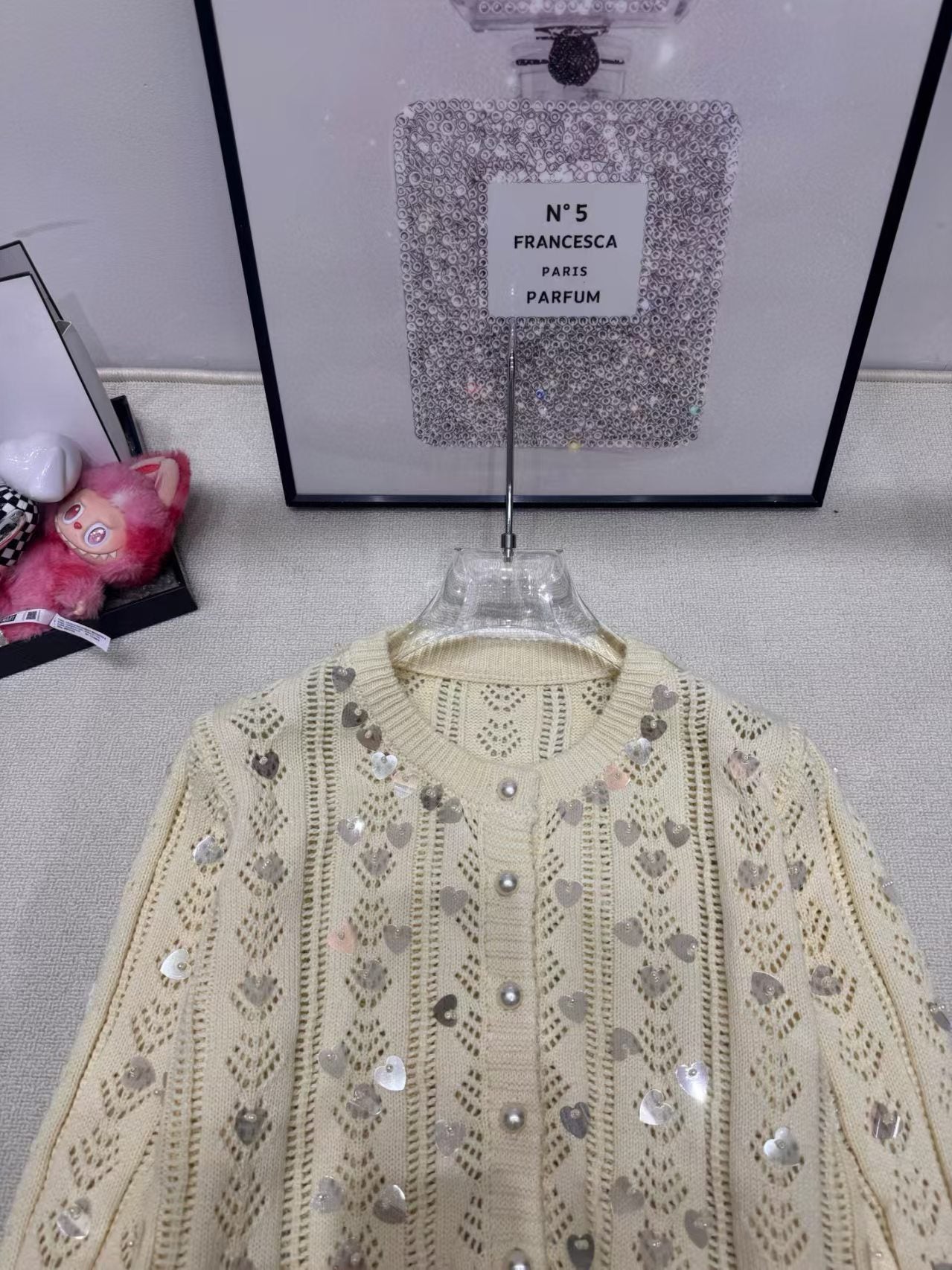 Hollow sweater cardigan