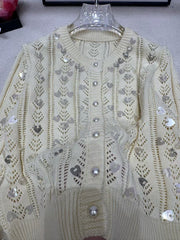 Hollow sweater cardigan
