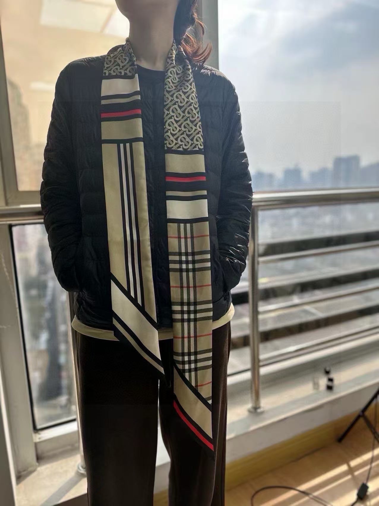Narrow twill scarf