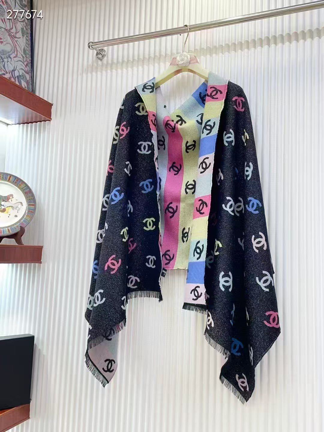 Double sided rainbow scarf