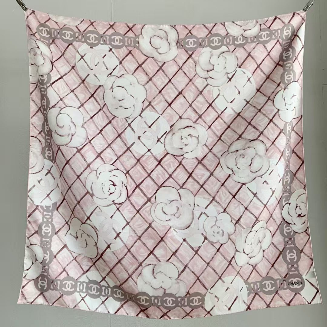Camellia silk scarf