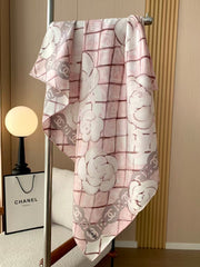 Camellia silk scarf
