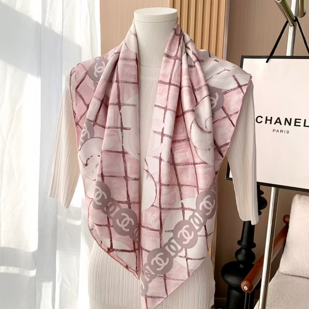 Camellia silk scarf