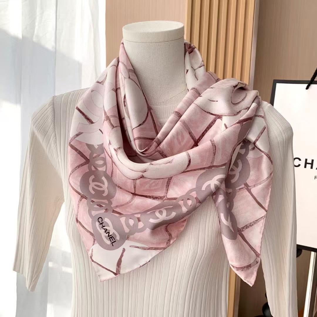 Camellia silk scarf