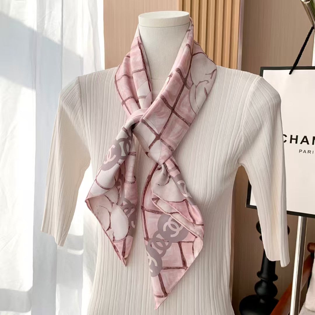 Camellia silk scarf