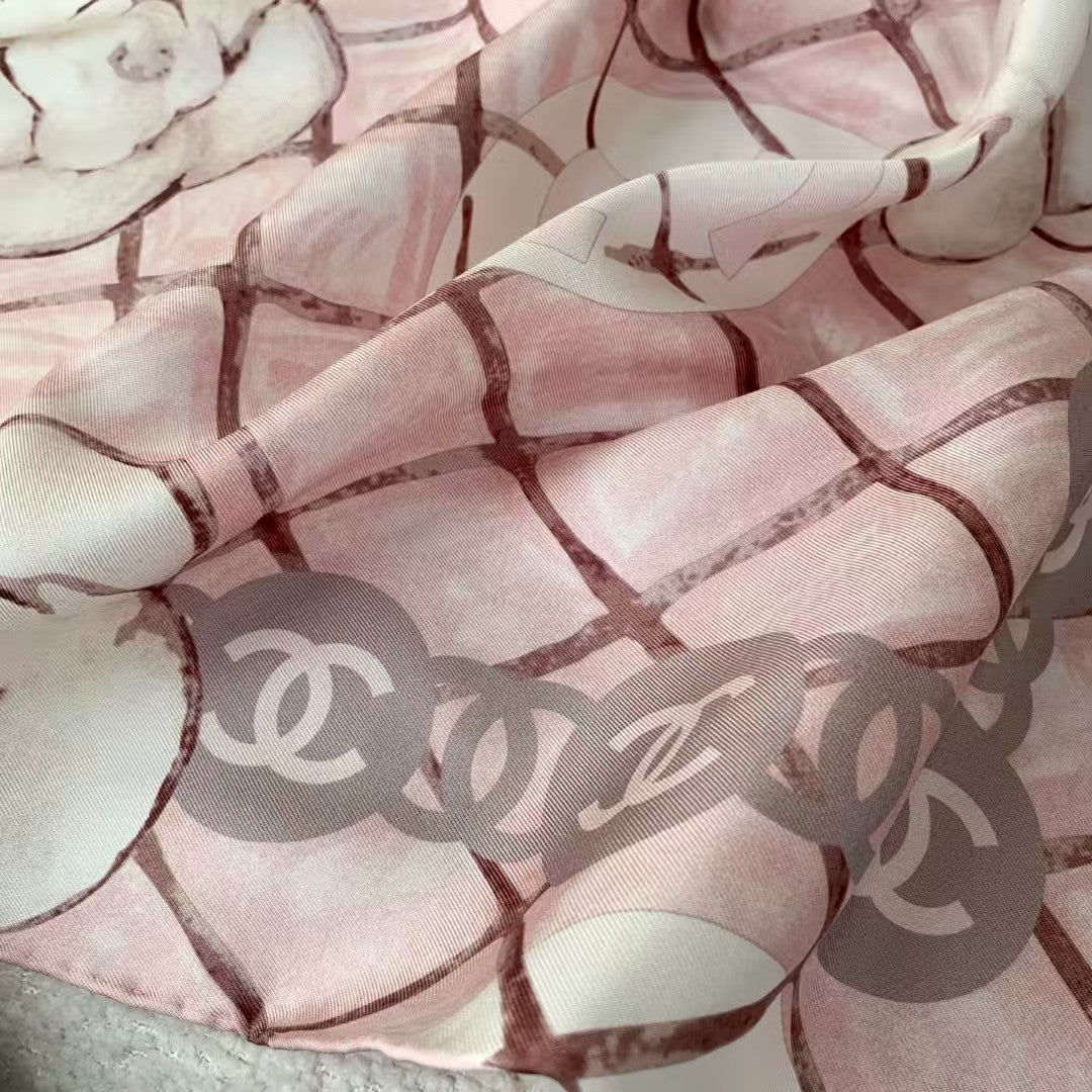 Camellia silk scarf
