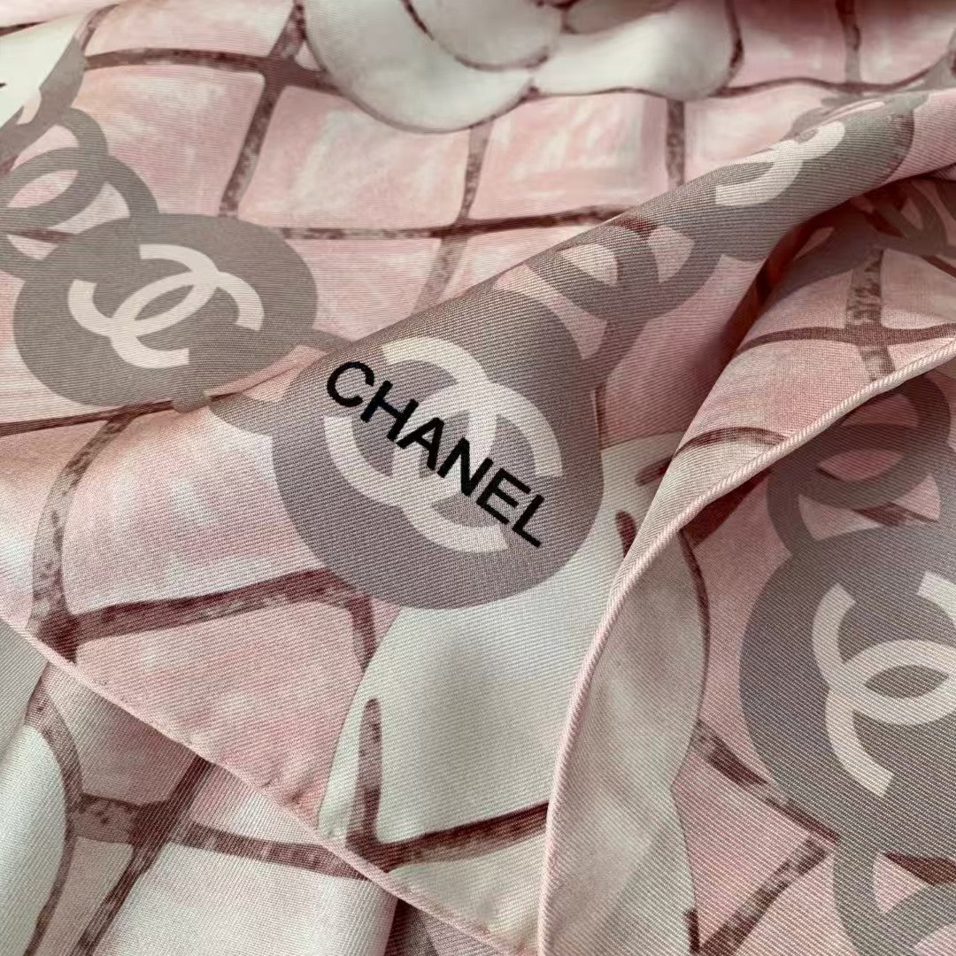Camellia silk scarf