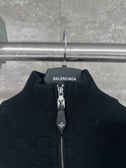 Embroidered letter zipper jacket