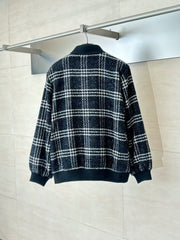 Wool plaid single breasted jacket