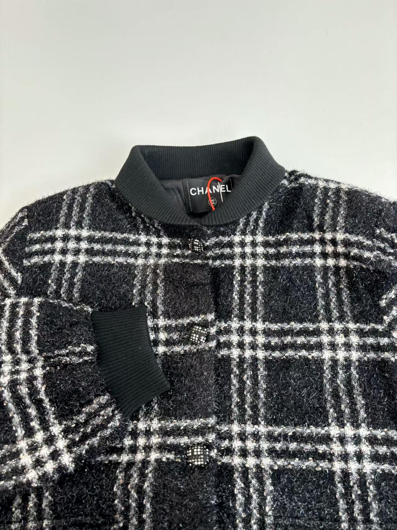 Wool plaid single breasted jacket