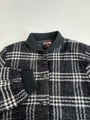 Wool plaid single breasted jacket