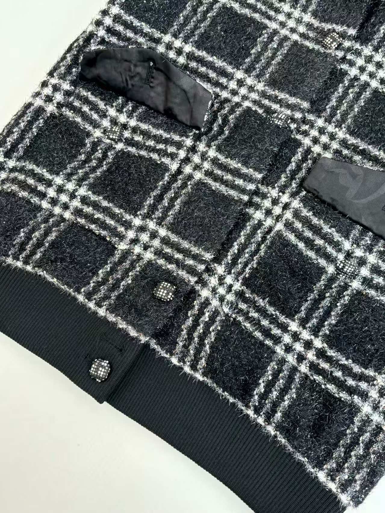 Wool plaid single breasted jacket