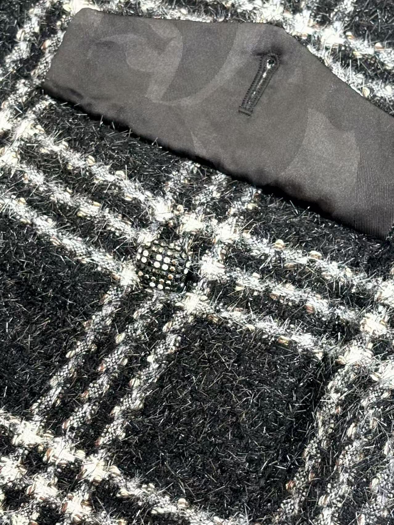 Wool plaid single breasted jacket