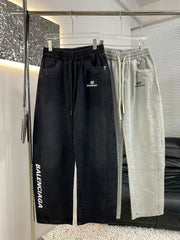 New denim curved knife pants