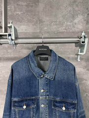 Silver tape printed denim jacket